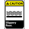 Caution Sign 14x10 Rigid Plastic - Slippery Floor