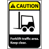 Caution Sign 14x10 Aluminum - Forklift Traffic Area