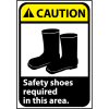 Caution Sign 10x7 Rigid Plastic - Safety Shoes Required