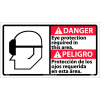 Bilingual Vinyl Sign - Danger Eye Protection Required In This Area