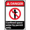 Danger Sign 14x10 Rigid Plastic - Confined Space
