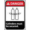 Danger Sign 14x10 Rigid Plastic - Cylinders Must Be Secured