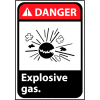 Danger Sign 14x10 Rigid Plastic - Explosive Gas
