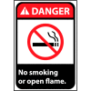 Danger Sign 14x10 Vinyl - No Smoking Or Open Flame