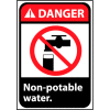 Danger signe 14 x 10 aluminium - Eau non Potable