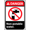 Danger signe 14 x 10 plastique rigide - Eau non Potable