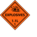 DOT Placard - Explosive 1.1L 1