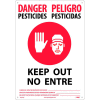 Signe plastique bilingue - Danger Pesticides conserver hors