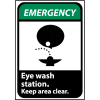 Emergency Sign 14x10 Aluminum - Eye Wash Station Keep Area Clear
