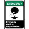 Signe d’urgence 10 x 7 vinyle - Station de lavage d’oeil garder la zone claire