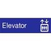 Engraved Sign - Elevator - Blue