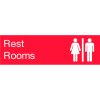 Engraved Sign - Rest Rooms - Red