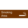 Engraved Sign - Smoking Area - Brown