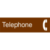 Engraved Sign - Telephone - Brown