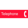 Engraved Sign - Telephone - Red