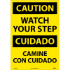Bilingual Vinyl Sign - Caution Watch Your Step