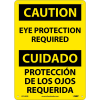 Bilingual Plastic Sign - Caution Eye Protection Required