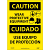 Bilingual Vinyl Sign - Caution Wear Protective Equipment