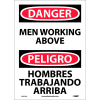 Bilingual Vinyl Sign - Danger Men Working Above