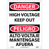 Bilingual Aluminum Sign - Danger High Voltage Keep Out