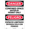 Bilingual Vinyl Sign - Danger Confined Space Enter By Permit Only