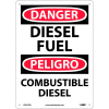 Bilingual Plastic Sign - Danger Diesel Fuel