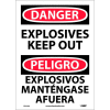 Bilingual Vinyl Sign - Danger Explosives Keep Out