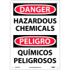 Bilingual Aluminum Sign - Danger Hazardous Chemicals