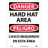 Bilingual Vinyl Sign - Danger Hard Hat Area