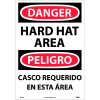 Bilingual Vinyl Sign - Danger Hard Hat Area