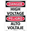 Bilingual Plastic Sign - Danger High Voltage