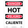 Bilingual Plastic Sign - Danger Hot