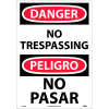 Bilingual Vinyl Sign - Danger No Trespassing