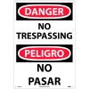 Bilingual Plastic Sign - Danger No Trespassing