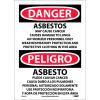 Bilingual Vinyl Sign - Danger Asbestos Cancer And Lung Disease Hazard