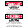 Bilingual Plastic Sign - Danger Asbestos Cancer And Lung Disease Hazard