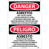 Bilingual Plastic Sign - Danger Asbestos Cancer And Lung Disease Hazard