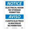 Bilingual Plastic Sign - Notice Electrical Room No Storage Permitted