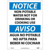 Bilingual Aluminum Sign - Notice Non-Potable Water Not For Drinking Use