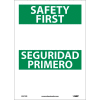 Bilingual Vinyl Sign - Safety First Blank