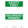 Bilingual Plastic Sign - Safety First Blank