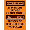 Signe de vinyle bilingue - Avertissement de danger électrique ne touchez pas
