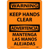 Panneau bilingue en aluminium - Garder les mains avertissement clair