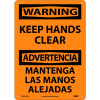 Bilingual Plastic Sign - Warning Keep Hands Clear