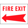 Fire Safety Sign - Fire Exit with Left Arrow - Aluminum