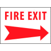 Fire Safety Sign - Fire Exit with Right Arrow - Aluminum