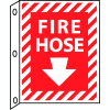 Fire Flange Sign - Fire Hose with Down Arrow