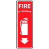 Panneau en vinyle de sécurité incendie NMC™, extincteur, 4 po L x 12 po H, gris