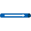 Marqueur de tuyau NMC™ préenroulé et à sangle, flèche de direction, s’adapte à 8 » - 10 » Pipe Dia., Bleu
