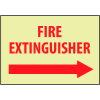 Glow Sign Rigid Plastic - Fire Extinguisher Right Arrow